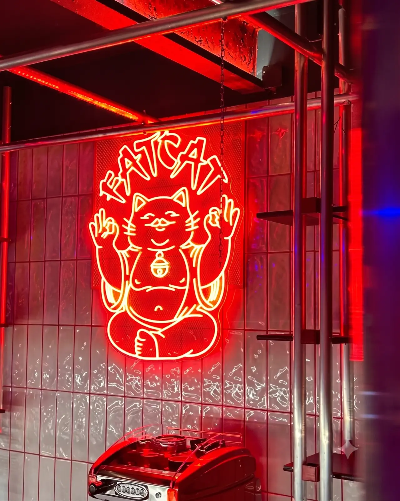 Neon-Maskottchen Fat Cat – Projekt von Neonworld
